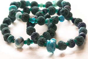 Beads inspired from Icelandic ice. 