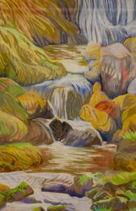 Water might be moving but its still staying in place.