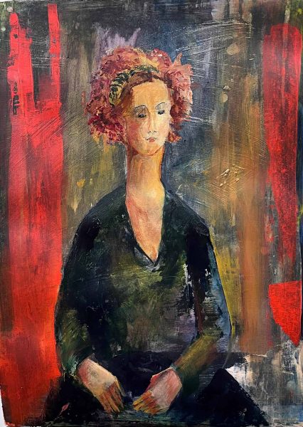 Hazel in the style of Modigliani - Jeanne Mundy